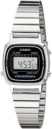 SE-S1O　CASIO Casio Relógio digital feminino LA670WA-1 com alarme diário, Prata